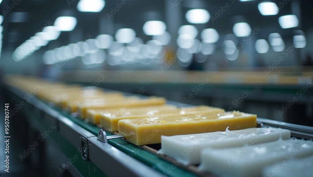 Fototapeta premium Efficient Assembly Line in Motion Industrial Manufacturing Process