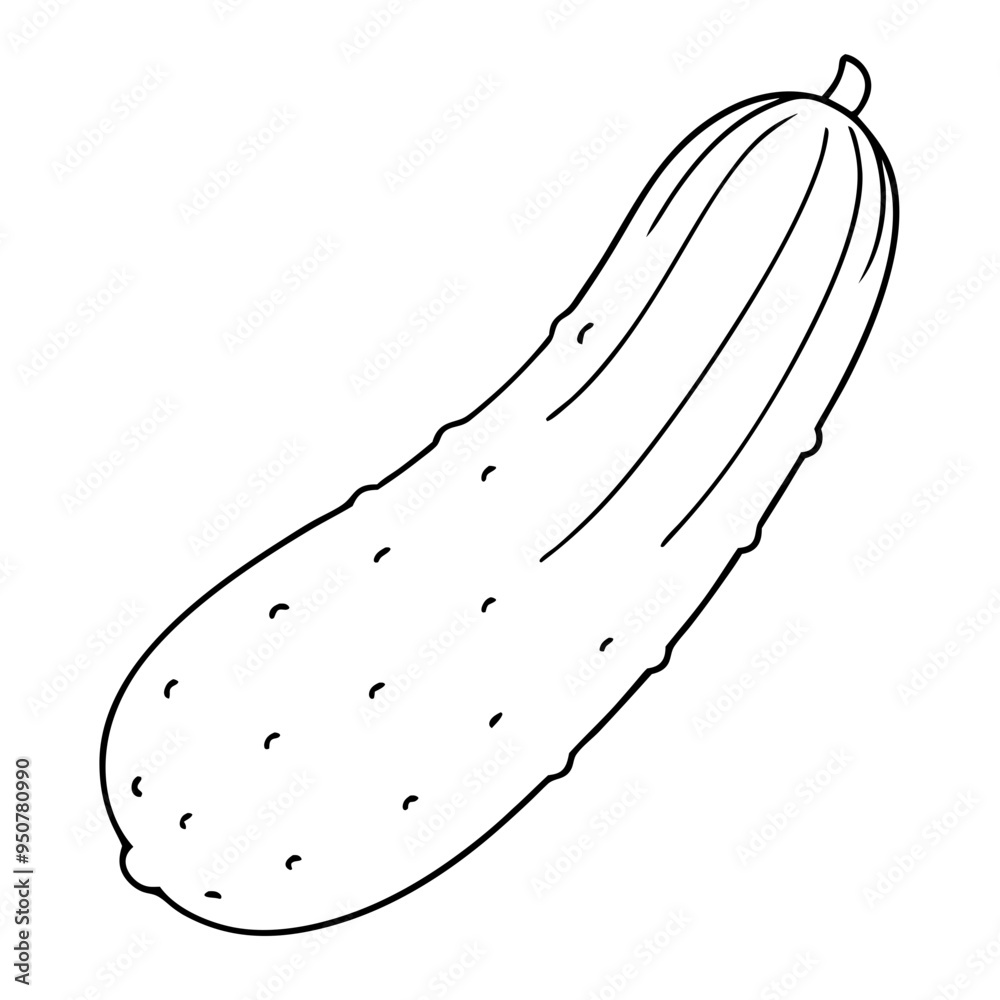 Hand-Drawn Cucumber Illustration Black Lines On Blue Background Vegetable Vector Design Hand-Drawn Cucumber Illustration Black Lines On Blue Background Vegetable Vector Design