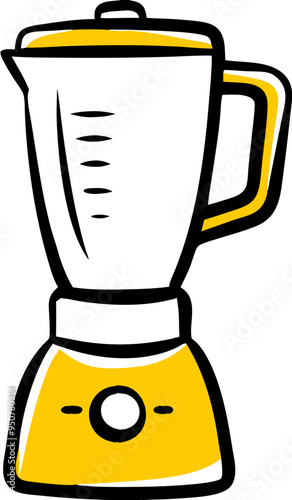 Yellow Blender Vector Kitchen Appliance Illustration Useful Design Element for Recipes and Cooking