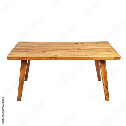 Scandinavian wooden coffee table with clean lines and a simple design isolated on transparent background