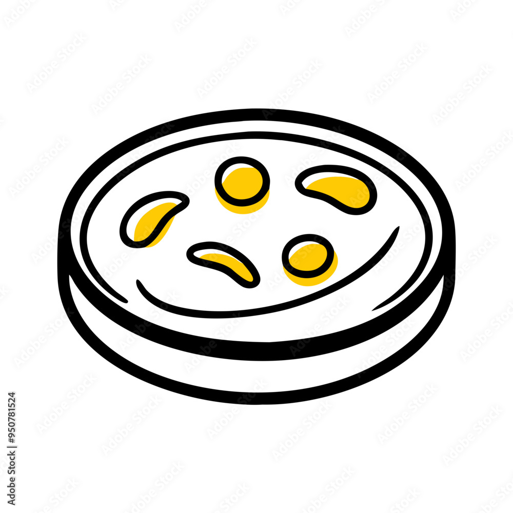 Fototapeta premium Petri dish hand-drawn vector illustration microbiology laboratory research science editable