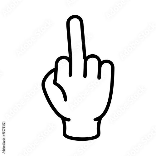 Middle Finger Hand Gesture Vector Sign Offensive Rude Symbol for Graphic Design and Illustrations