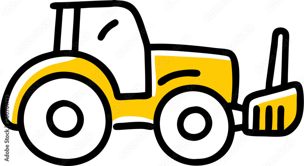 Yellow Tractor Bulldozer Vector Illustration for Construction and Agriculture Projects Yellow Tractor Bulldozer Vector Illustration for Construction and Agriculture Projects