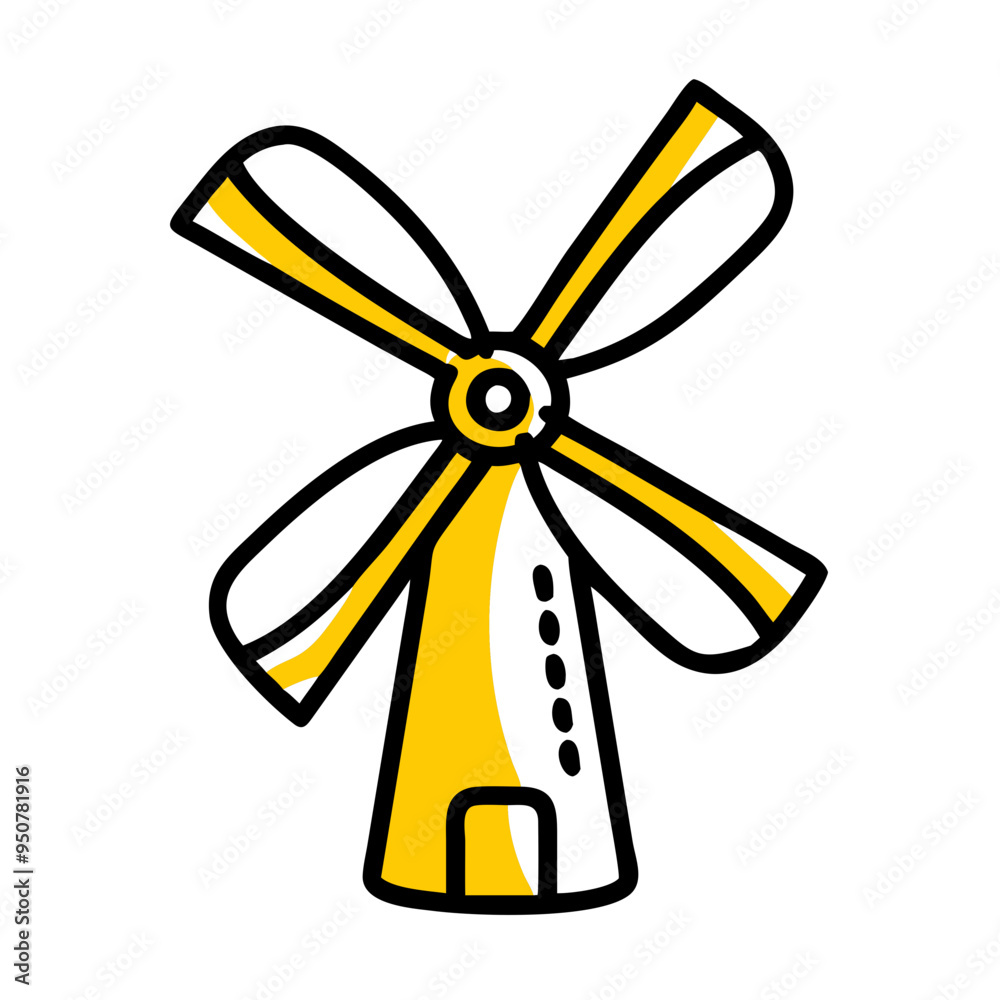 Yellow Windmill Clipart Vector Renewable Energy Symbol Flat Design Illustration Yellow Windmill Clipart Vector Renewable Energy Symbol Flat Design Illustration
