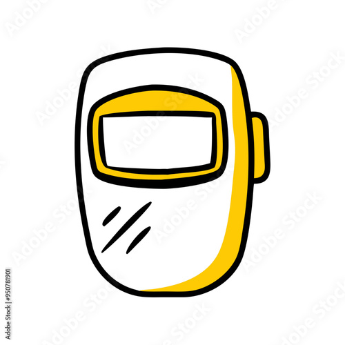Welding Mask Vector Industrial Safety Equipment Illustration for Manufacturing Protection