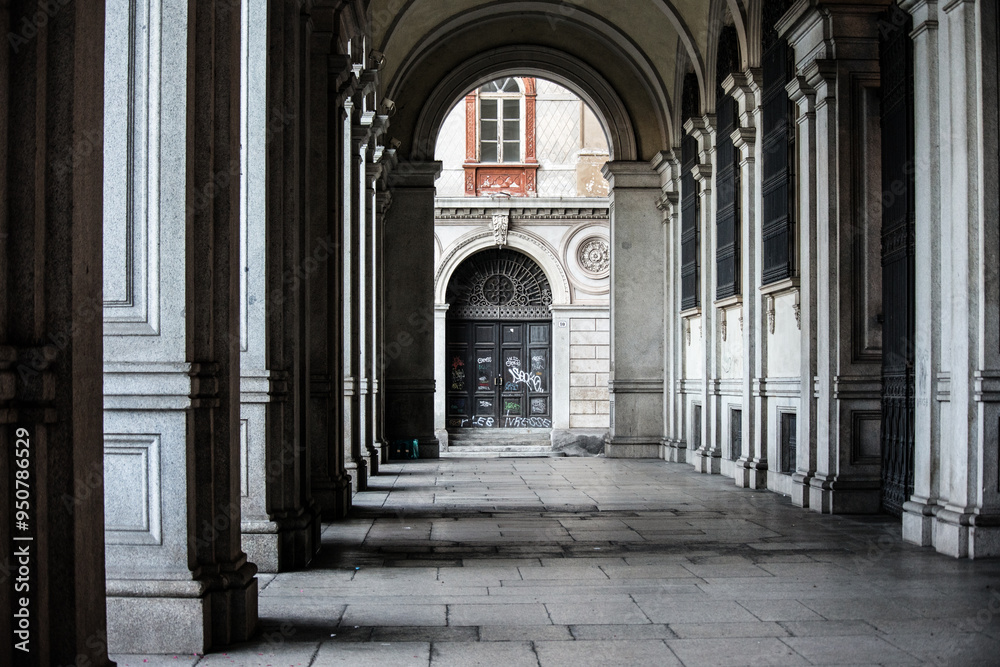 Portici a Torino (Piemonte, Italia)