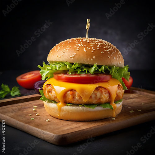 Juicy chicken burger