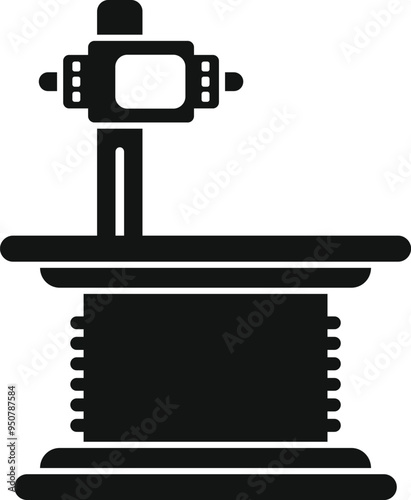 This icon represents a magnetic resonance imaging machine conducting a medical scan, often used in hospitals and clinics