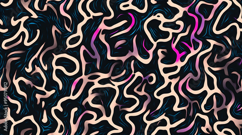 Abstract pattern featuring disorderly squiggles on a plain backdrop.