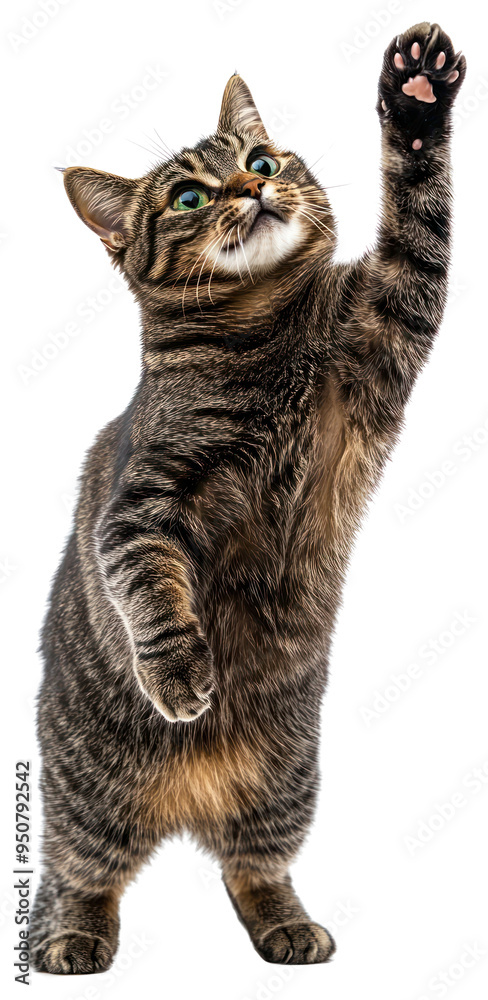 Fototapeta premium PNG Playful cat reaching upward