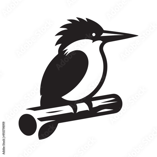 Kingfisher Silhouette Vector Illustration for Stunning Nature Graphics photo