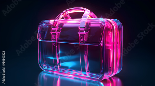 Neon Glowing Glass Briefcase