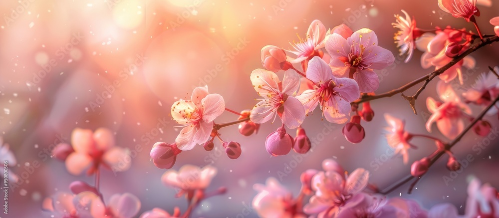 Blooming Pink Flowers Of Sakura Cherry Blossom Season In Springtime Close Up Nature Background Blooming Pink Flowers Of Sakura Cherry Blossom Season In Springtime Close Up Nature Background