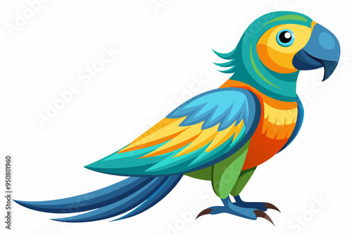 parrot vector art illustration