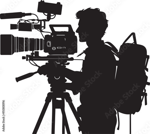 A cameraman silhouette design