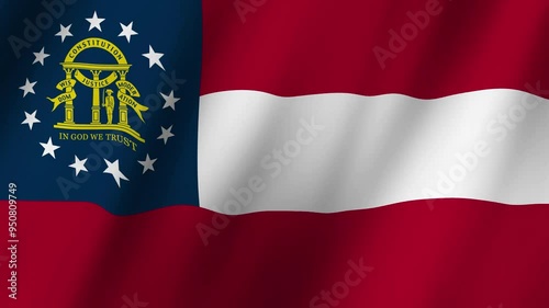 Wallpaper Mural Flag of Georgia (U.S. state) waving animation, Georgia (U.S. state) Flag footage video waving in wind Torontodigital.ca