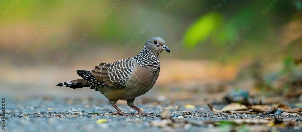 Zebra Dove Is Walking Soft Focused With Noise Zebra Dove Is Walking Soft Focused With Noise