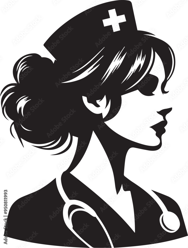 A nurse silhouette design