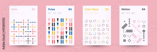 Diverse Set of Geometric Patterns: Wide Range of Symmetrical Geometric Shapes and Repeating Forms. Abstract Mosaic Poster Background. Vector Illustration.