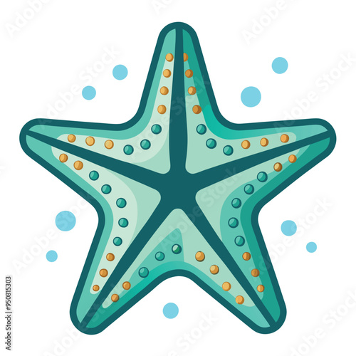 Common Starfish or sea star fish marine life flat vector 