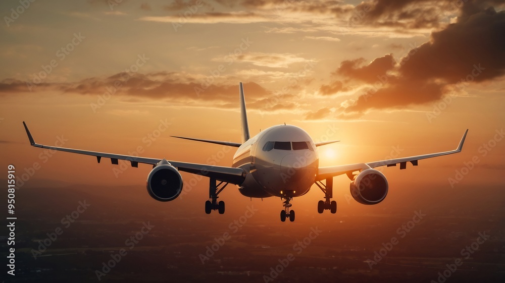 A Plane Taking Off At Sunset 5 A Plane Taking Off At Sunset 5