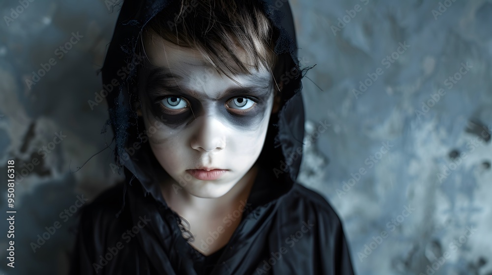 Boy make up as evil for halloween party Boy make up as evil for halloween party
