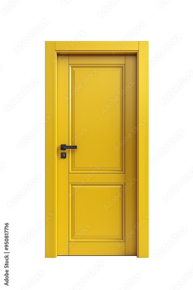 Modern yellow door isolated on transparent background. PNG file. Modern yellow door isolated on transparent background. PNG file.