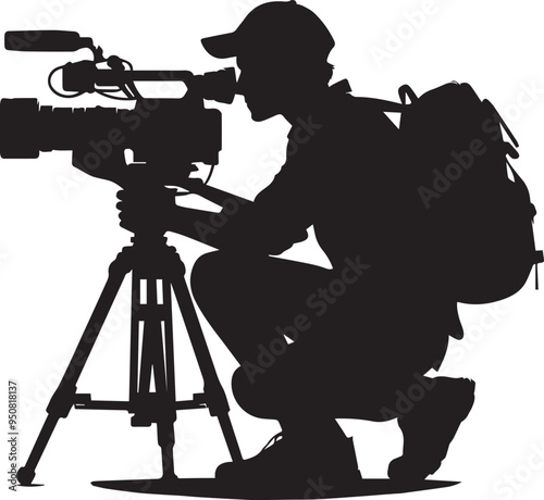 A cameraman silhouette design