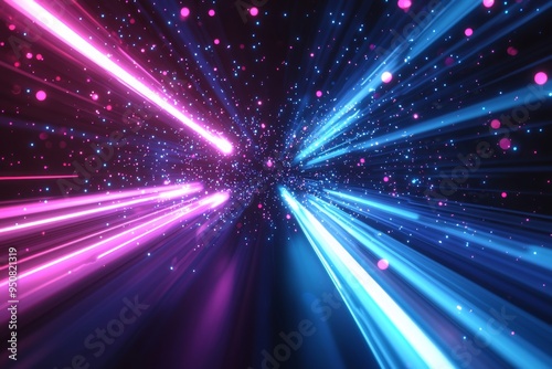 Abstract motion speed glowing effect background created with Generative AI