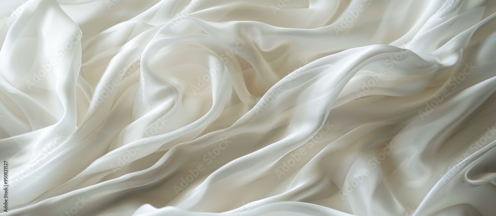 Beautiful White Fabric Waves Soft Focus Used For Backgrounds White Cloth Background