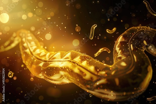 A golden snake wrapped around a chain, symbolizing power and wealth