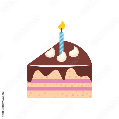 birthday cake slice with candle
