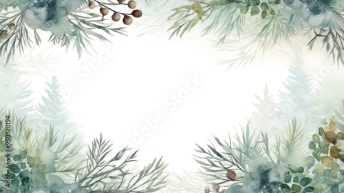 Frame winter background with a blank center. Empty space. Invitations, greeting cards, tranquil and calm appearance.