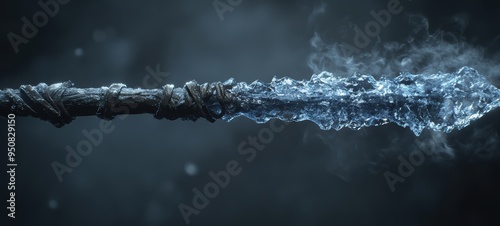 A spear with a blade of shimmering ice, its handle wrapped in frost-covered leather