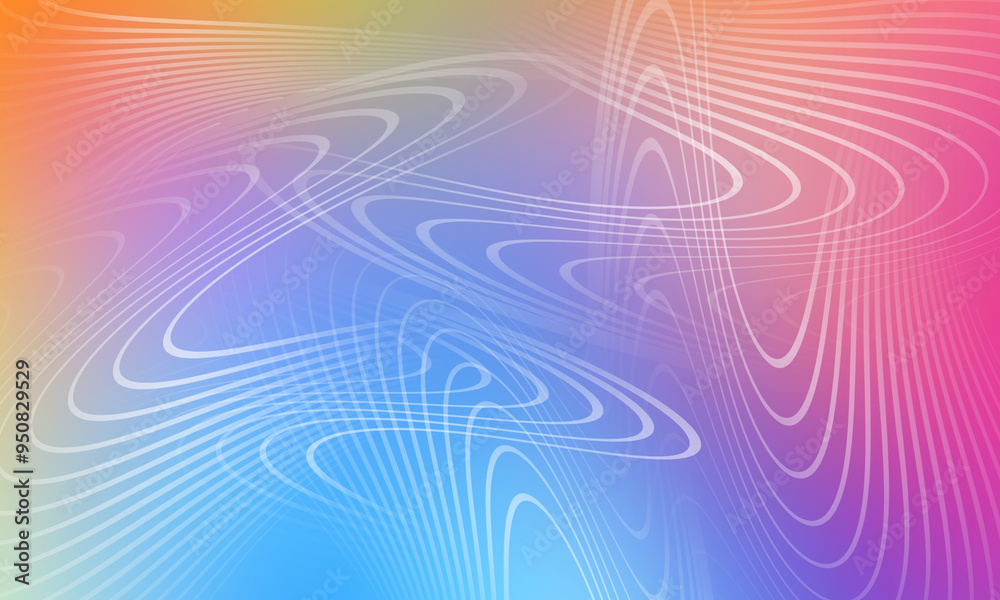 blur white curved lines line up and intersect on colorful background, template, decor, banner, copy space