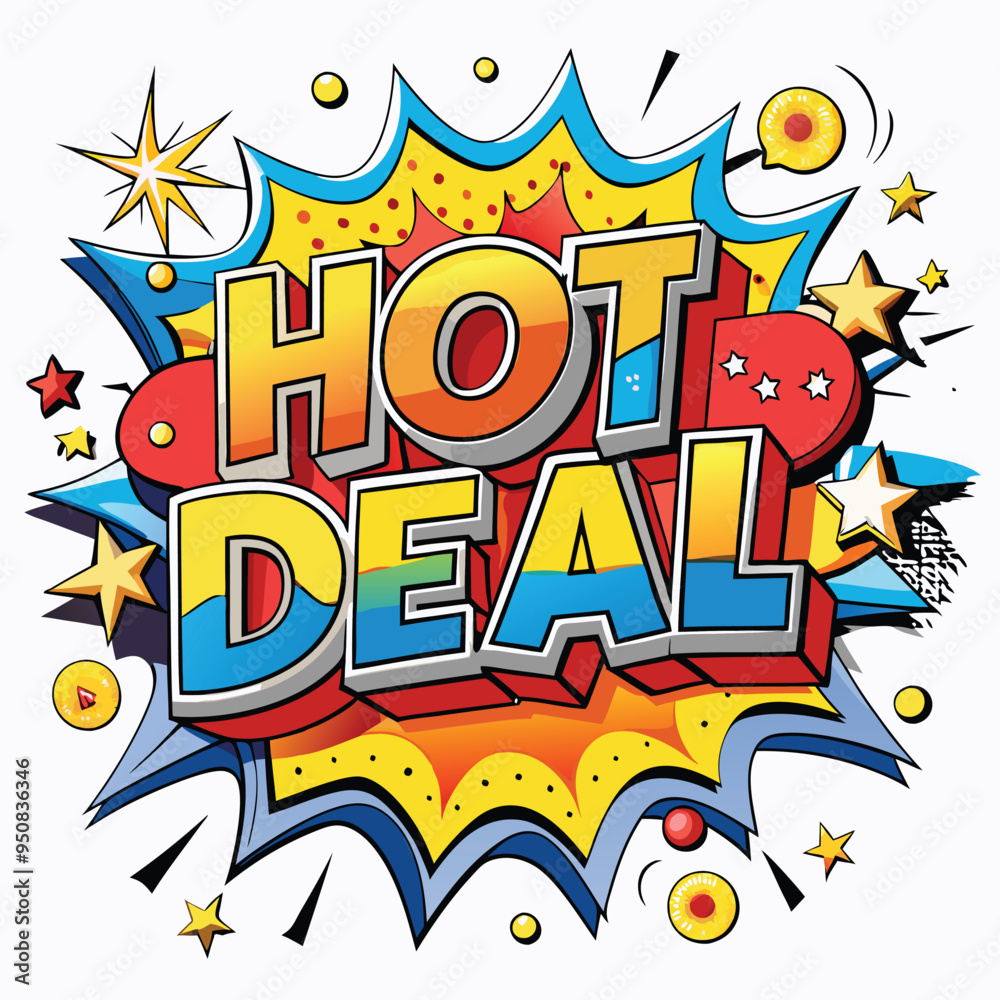 Hot Deal Colorful background banner sales with text effect template Hot Deal Colorful background banner sales with text effect template