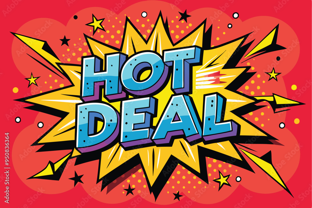 Hot Deal Colorful background banner sales with text effect template Hot Deal Colorful background banner sales with text effect template