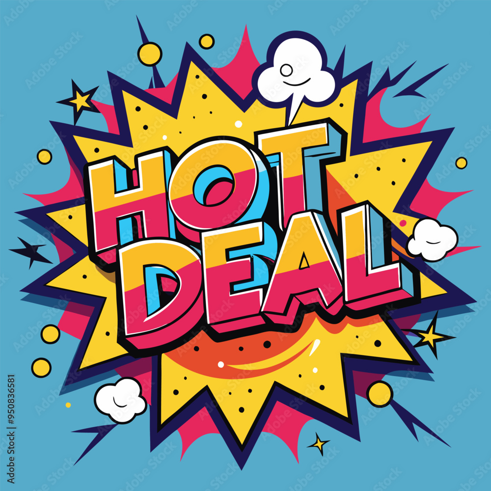 Hot Deal Colorful background banner sales with text effect template Hot Deal Colorful background banner sales with text effect template