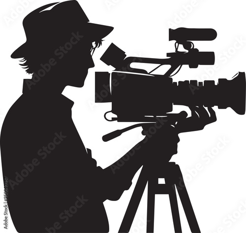 A cameraman silhouette design