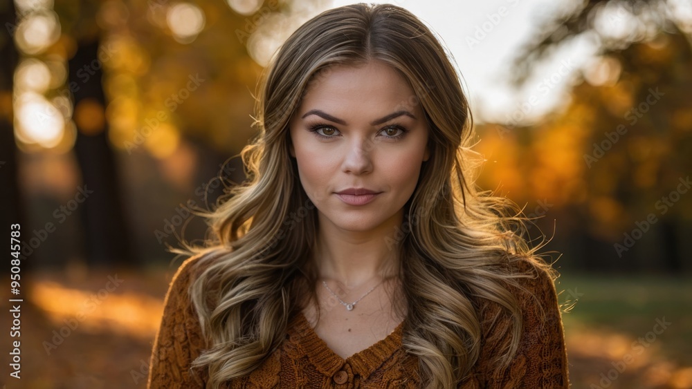Obraz premium Autumn Elegance: Golden Hour Grace