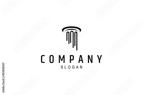 greek roman building pillar column logo