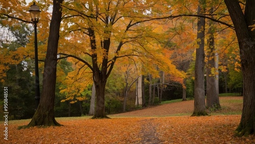 Title: Autumn Hues Embrace Evening's Gentle Whisper