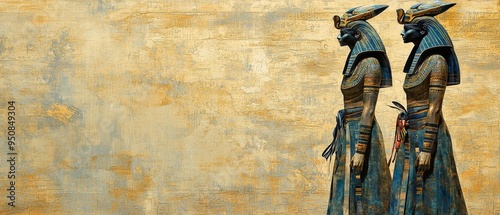 Modern Fusion of Ancient Egyptian Art with Contemporary Design Elements in an Empty Space for Text