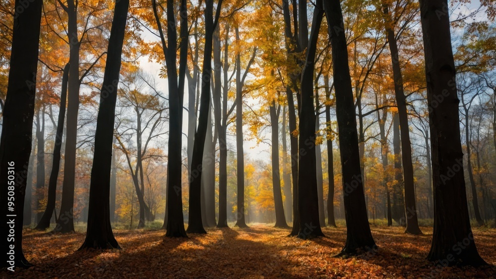 Autumn's Whisper: Nature's Serene Morning Ballet Autumn's Whisper: Nature's Serene Morning Ballet