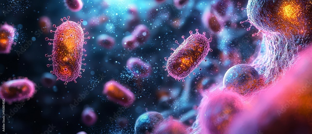 A high-resolution image of the body's defenses being overwhelmed by a surge in germs, with the potential for a widespread pandemic caused by contaminants A high-resolution image of the body's defenses being overwhelmed by a surge in germs, with the potential for a widespread pandemic caused by contaminants