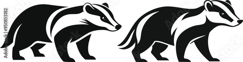 badger silhouette vector illustration 