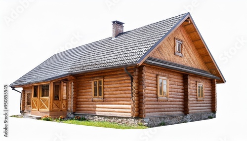 wooden house in winter