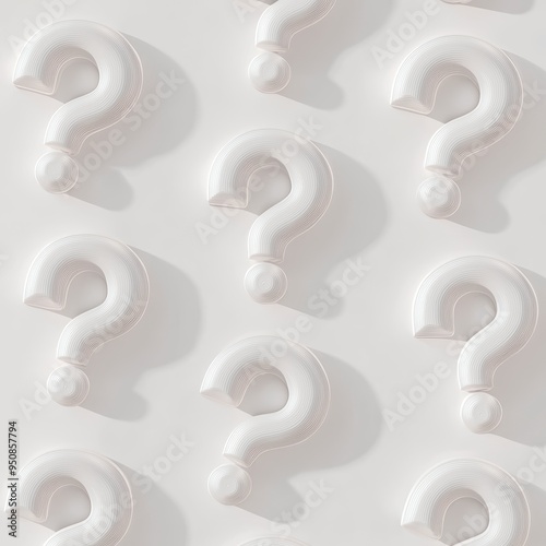 White question marks on a white background symbolize the hidden uncertainty and the need to find answers