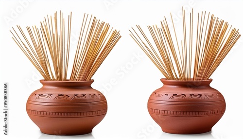 pots isolated on white photo