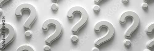 White question marks on a white background symbolize the hidden uncertainty and the need to find answers